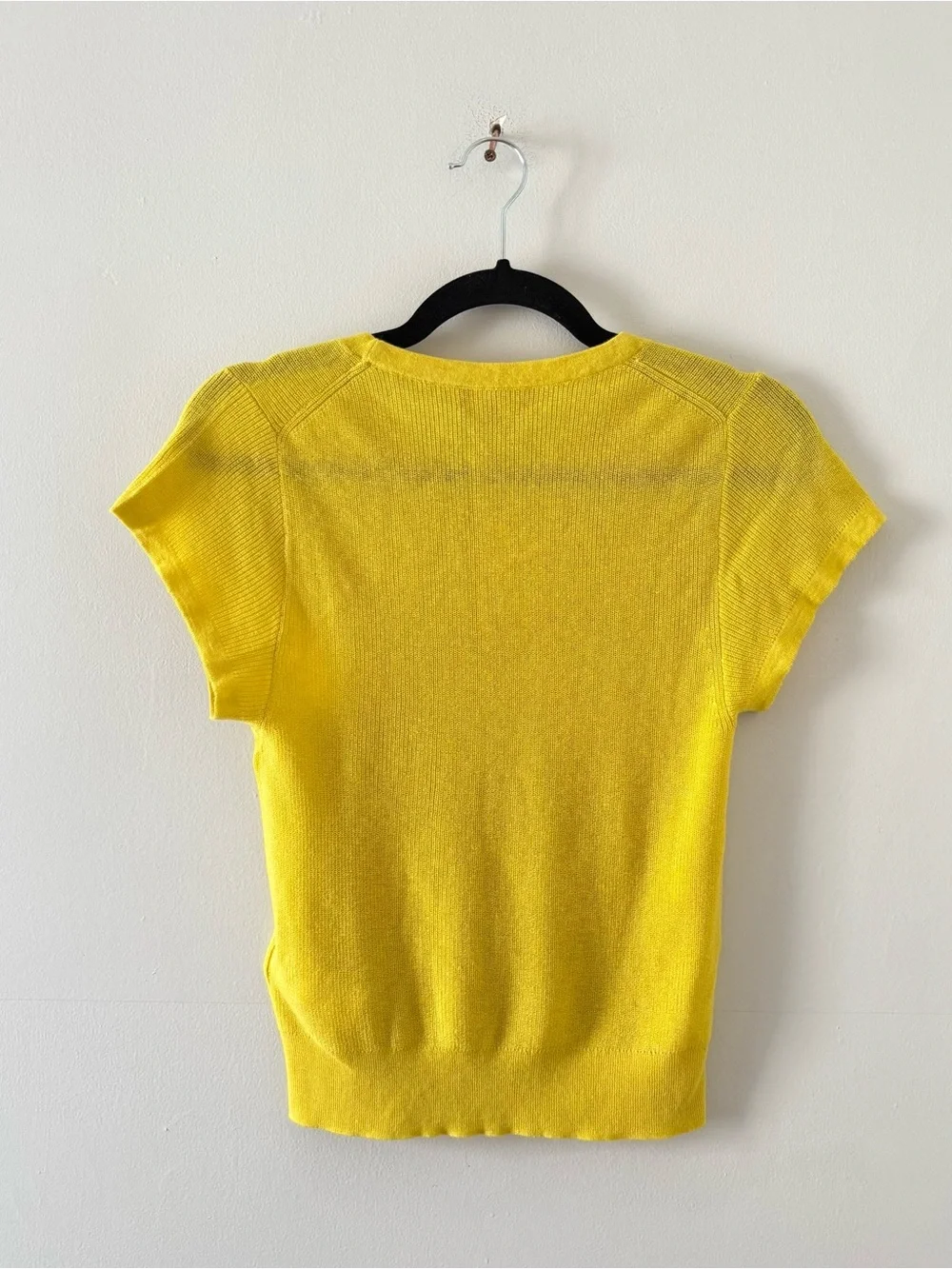 J. Crew Ribbed Featherweight Cashmere T-Shirt in Burnished Citron Short Sleeve